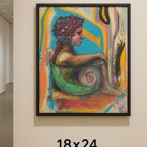 Caribbean Mermaid | Serena Caribeña ✨🎨 18 x 20 – Original Artwork